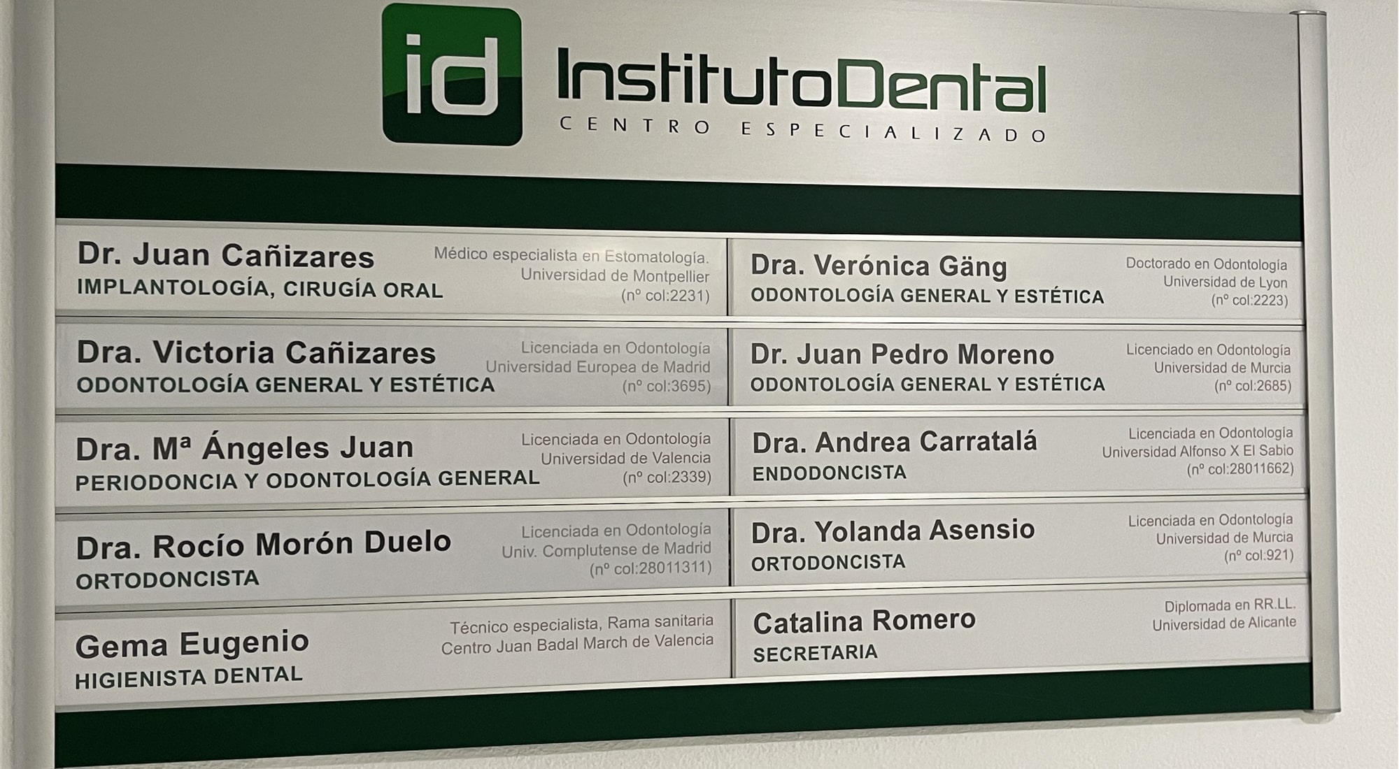 Les spécialistes chez Instituto Dental